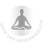 Logo mit einer Figur in Siddhasana